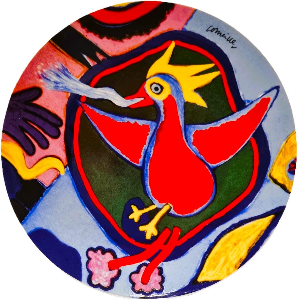 Corneille G. kunstbord 30cm - Gesigneerd (1922-2010), Ophalen of Verzenden, Zo goed als nieuw, Porselein, Bord of Schaal