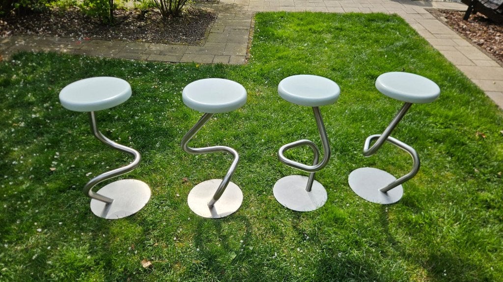 barkrukken  Art-deco stijl, Ophalen, Gebruikt, 60 tot 90 cm, Metaal