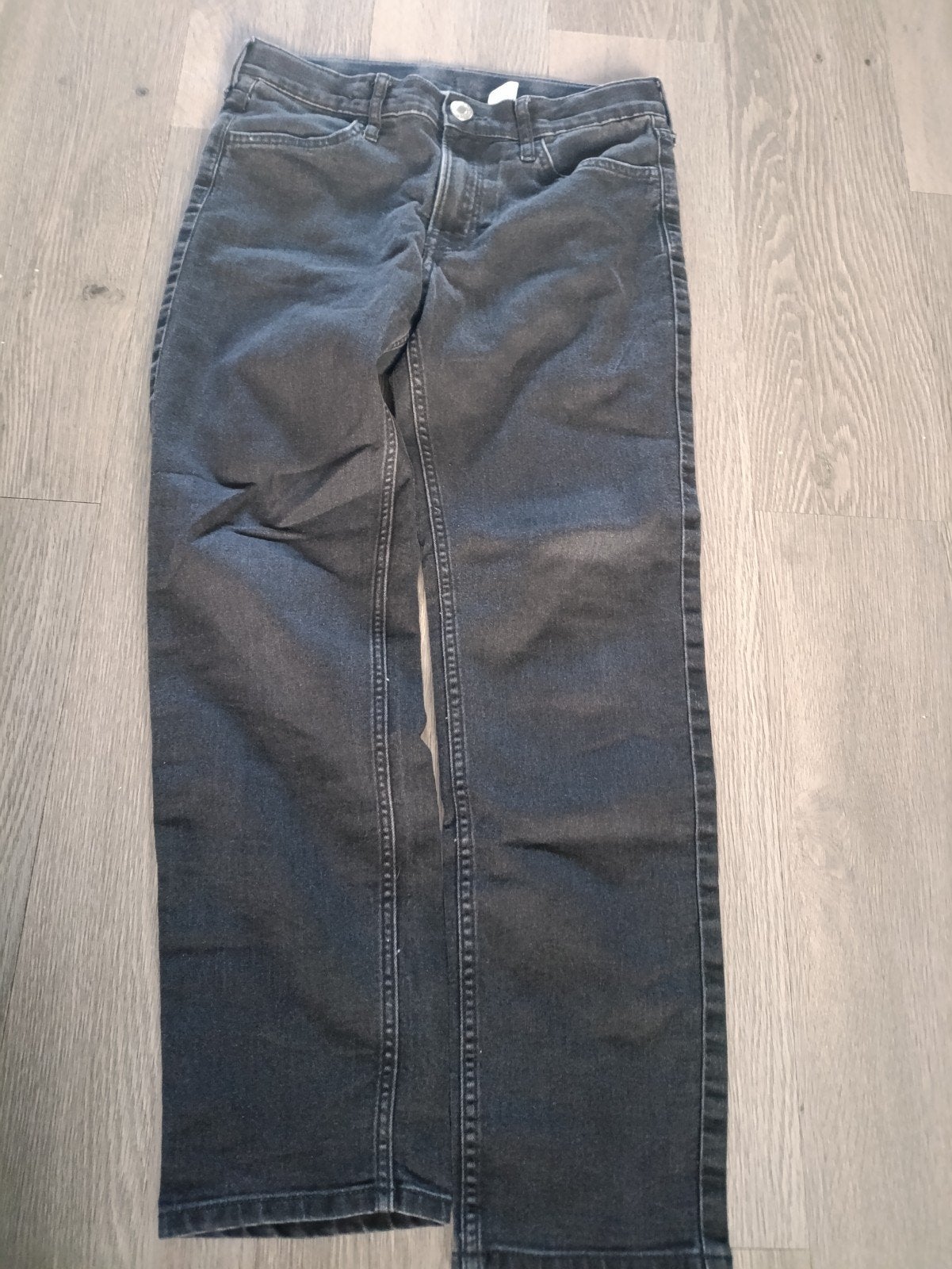 H&M Zwarte Jeans voor Jongens/Meisjes - Maat 11-12 Jaar, Kinderen en Baby's, Broek, Jongen of Meisje, H&M, Ophalen of Verzenden