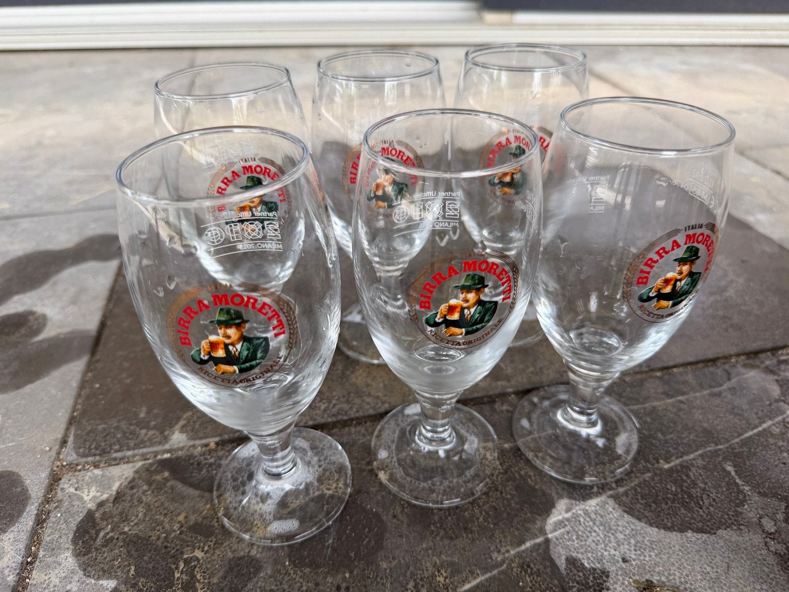 Diverse bierglazen: Birra Moretti, Brand, Palm, Hertog Jan, Ophalen, Zo goed als nieuw