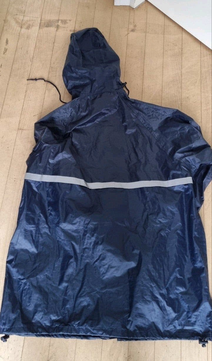 Regenpak Hema maat M donkerblauw met reflectie., Caravans en Kamperen, Ophalen of Verzenden, Zo goed als nieuw, Regenpak, Heren