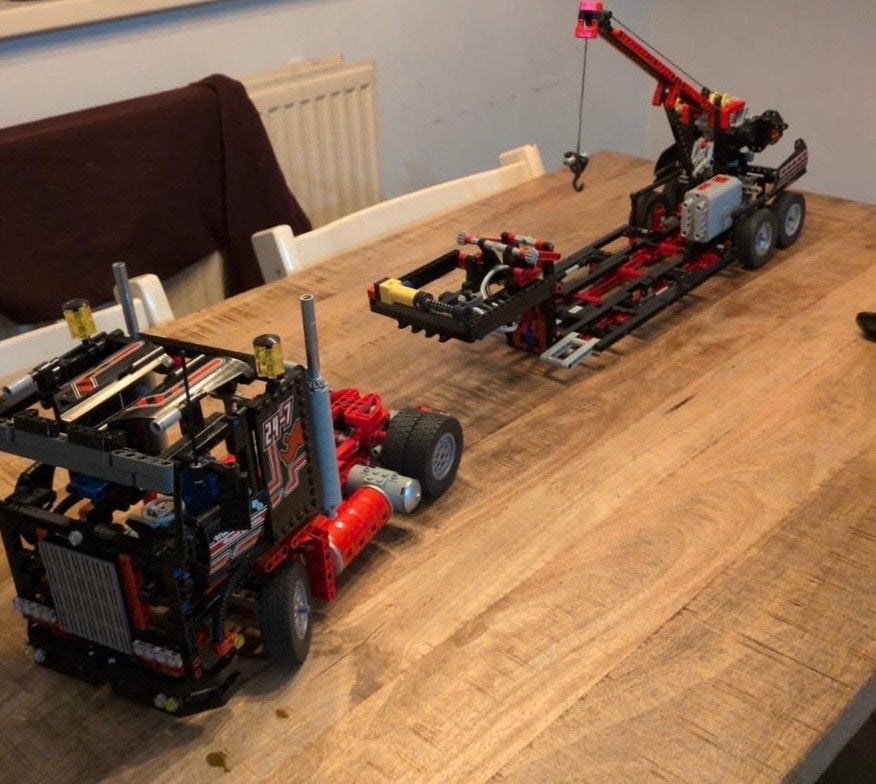 LEGO Technic 8285 Amerikaanse truck met oplegger en kraan, Ophalen, Gebruikt