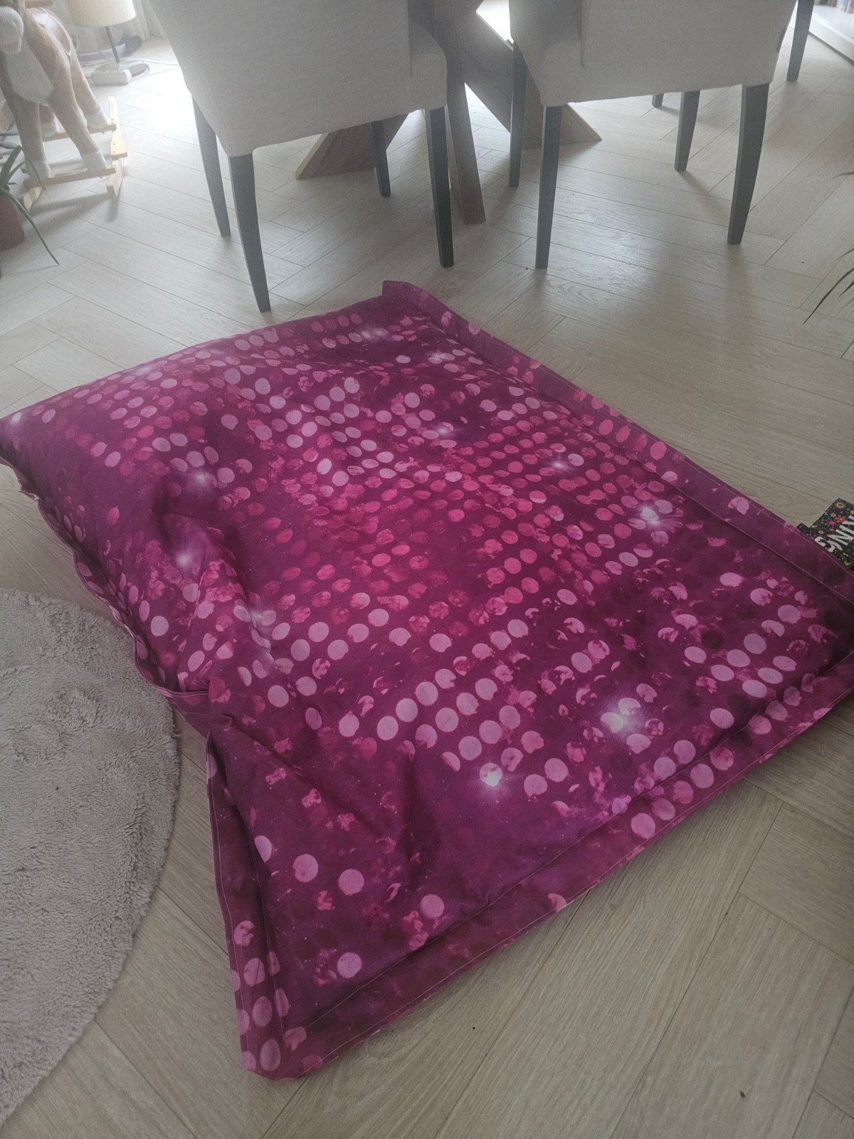 King Bag Zitzak Roze/Paars met stippenpatroon, Huis en Inrichting, Zitzakken, Ophalen of Verzenden