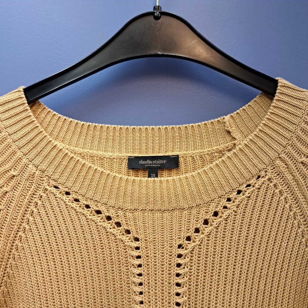 Claudia Strater trui tuniek dik gebreid beige goud 38 43656, Kleding | Dames, Maat 38/40 (M), ., Beige, Ophalen of Verzenden