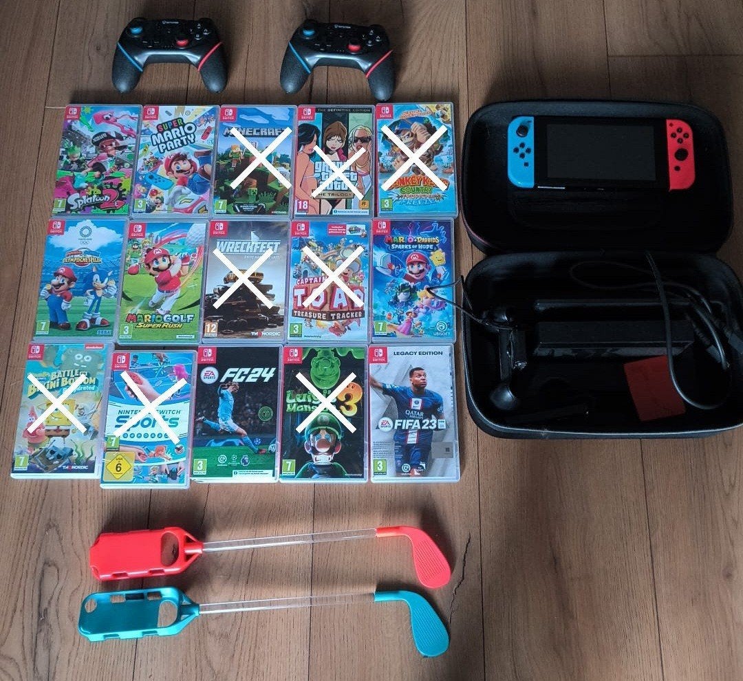 Nintendo Switch Compleet met Games, Koffer & Accessoires, Met games, Met 2 controllers, Ophalen of Verzenden, Zo goed als nieuw