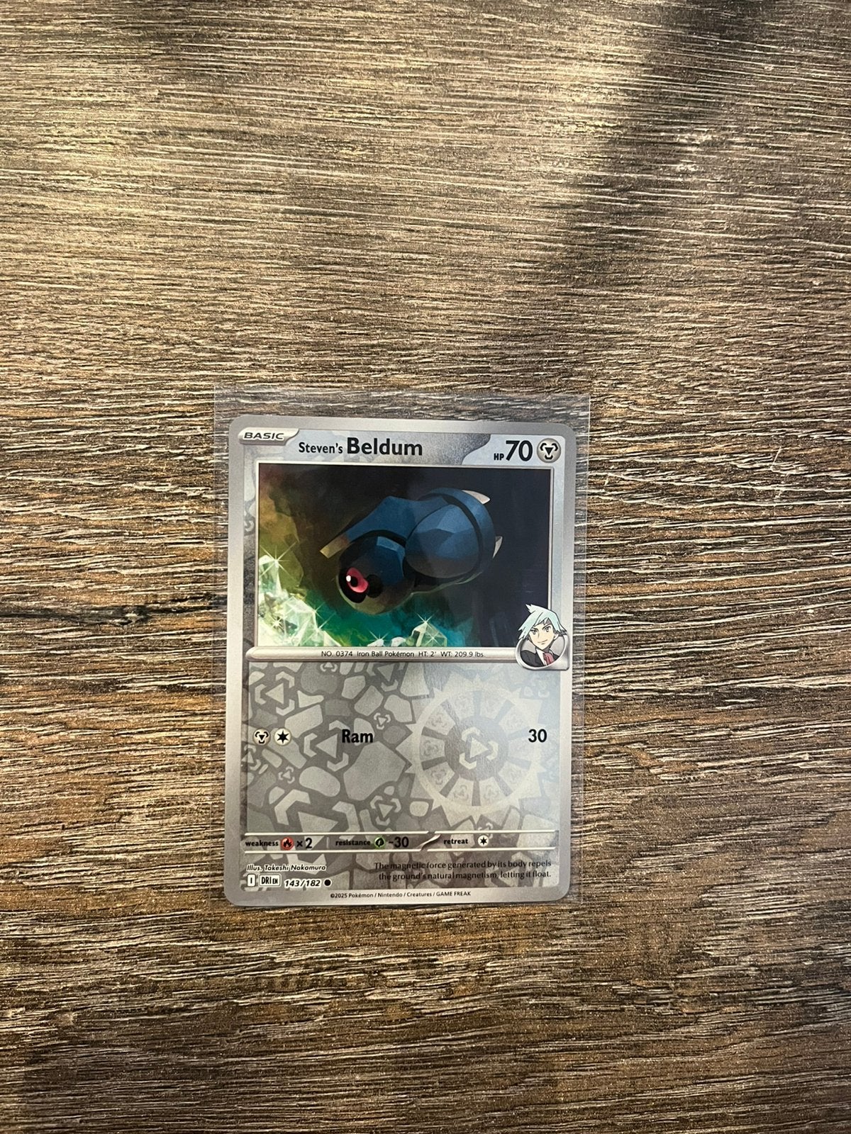 Steven’s Beldum DRI 143/182 reverse holo, Ophalen of Verzenden, Zo goed als nieuw