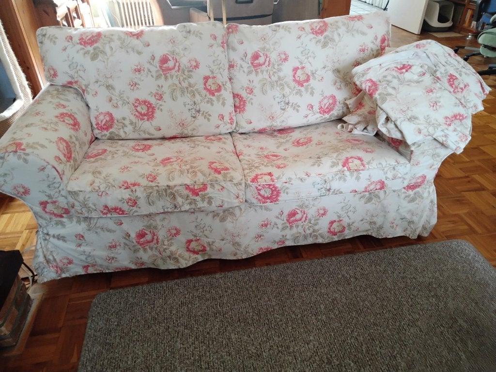 Gratis Bankstel 2 plus 3 zits. (Ikea Ektorp), Gebruikt, 75 tot 100 cm, Rechte bank, Stof