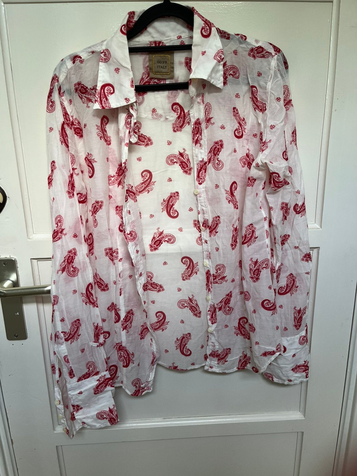 0039 Italy blouse 38/40, Kleding | Dames, Ophalen of Verzenden, Zo goed als nieuw, Maat 38/40 (M), Rood