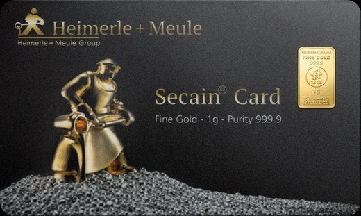 1 gram gouden baar Heimerle en Meule ( 30 stuks), Postzegels en Munten, Edelmetalen en Baren, Ophalen of Verzenden, Goud