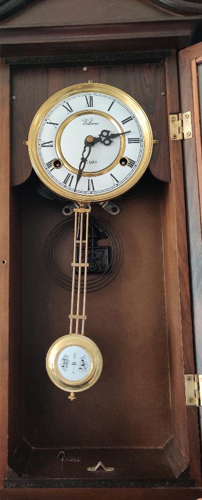 2x Vintage Velona Regulator klok donker eiken, Antiek en Kunst, Antiek | Klokken, Ophalen