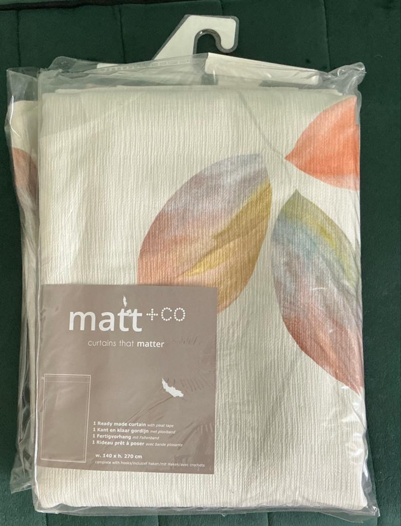 2 paar Matt + Co gordijnen met plooiband, 140x270 cm, Ophalen, 100 tot 150 cm, 200 cm of meer, Nieuw