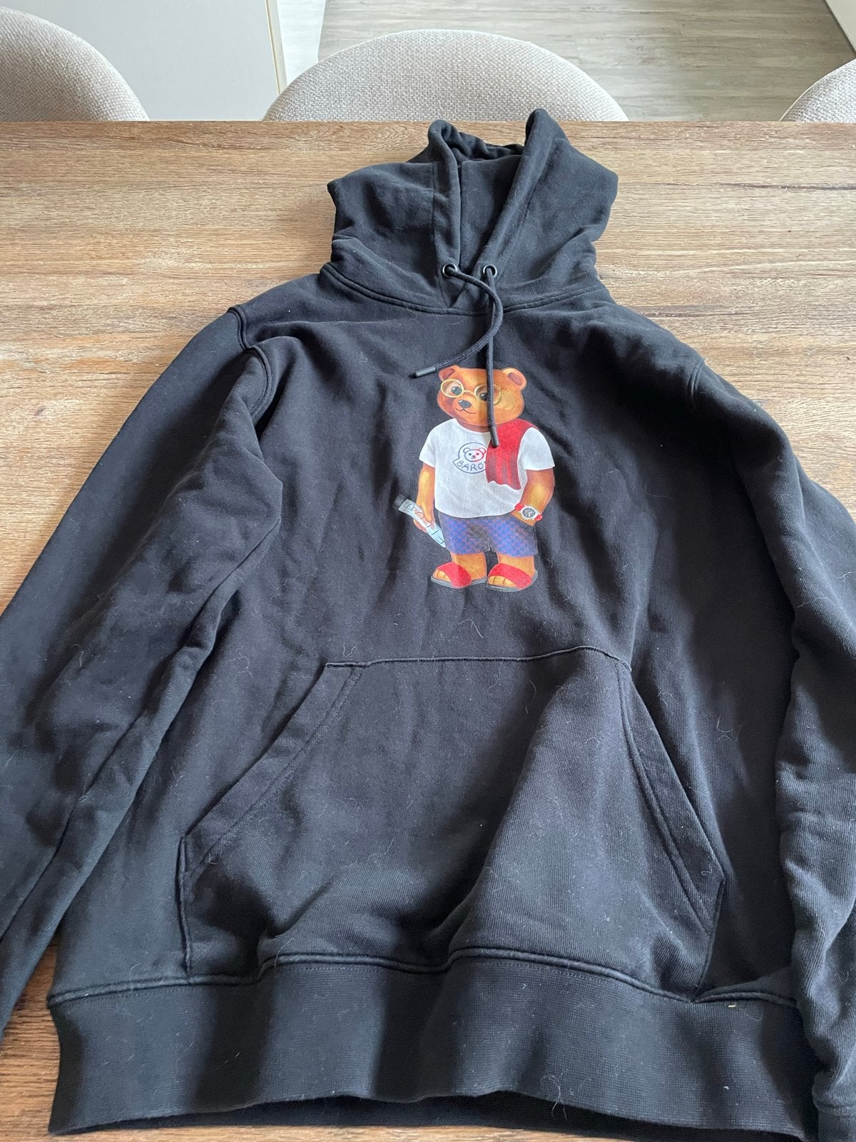 Baron Filou hoodie met teddybeer print, Kleding | Heren, Ophalen of Verzenden, Gedragen, Maat 46 (S) of kleiner, Zwart
