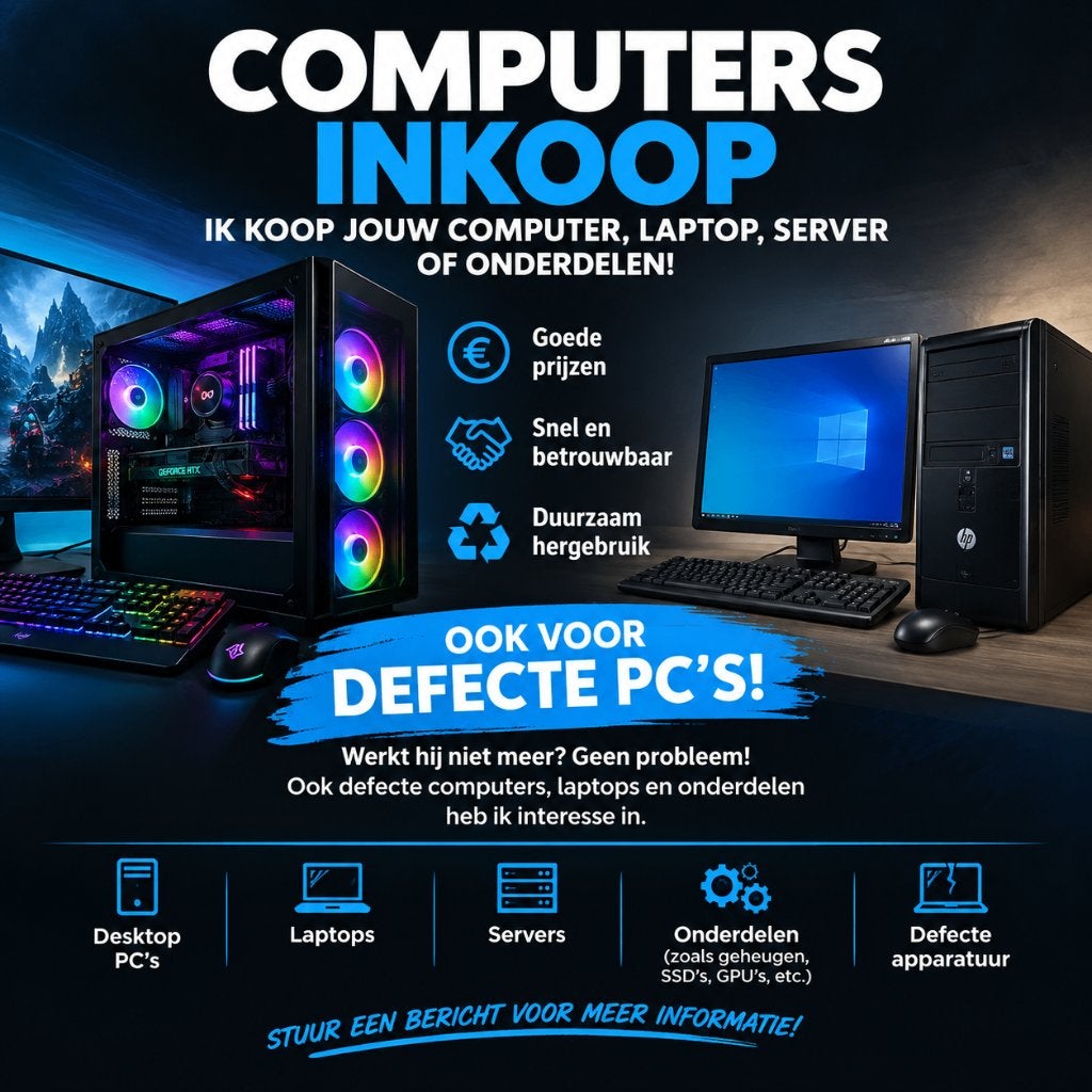 Computer inkoop werkend en defect, Ophalen, Gebruikt, Onbekend