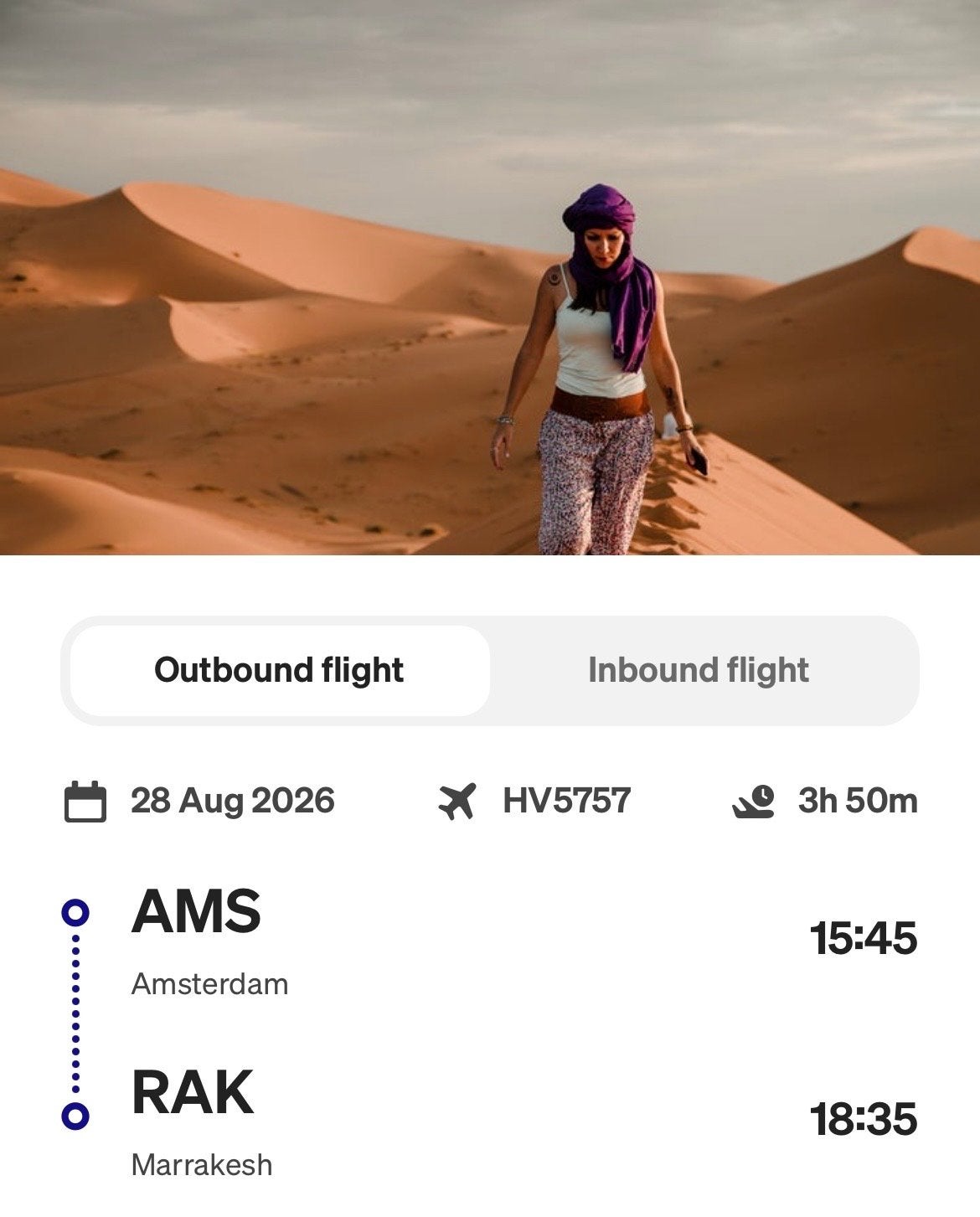 Retour Vliegtickets Transavia AMS-RAK, Vliegtuig