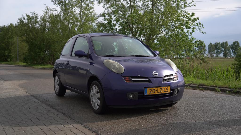 Nissan Micra 1.4 3DR 2003 Blauw, Auto's, 31 €/maand, 4 cilinders, Blauw, Leder en Stof