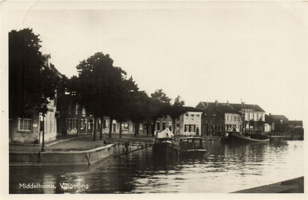 Middelharnis, Vingerling - schepen - gelopen, Verzenden, 1940 tot 1960, Gelopen, Noord-Brabant