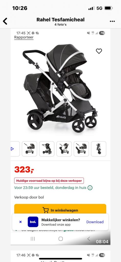 Mooie kinderwagen met veel ruimte voor boodschappen 95euro, Ophalen of Verzenden, Zo goed als nieuw, Overige merken