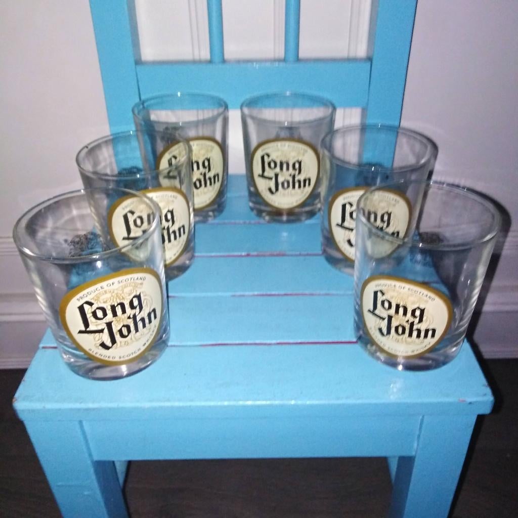 Long John scotch whisky glazen 6 stuks, Verzamelen, Ophalen, Gebruikt, Overige typen