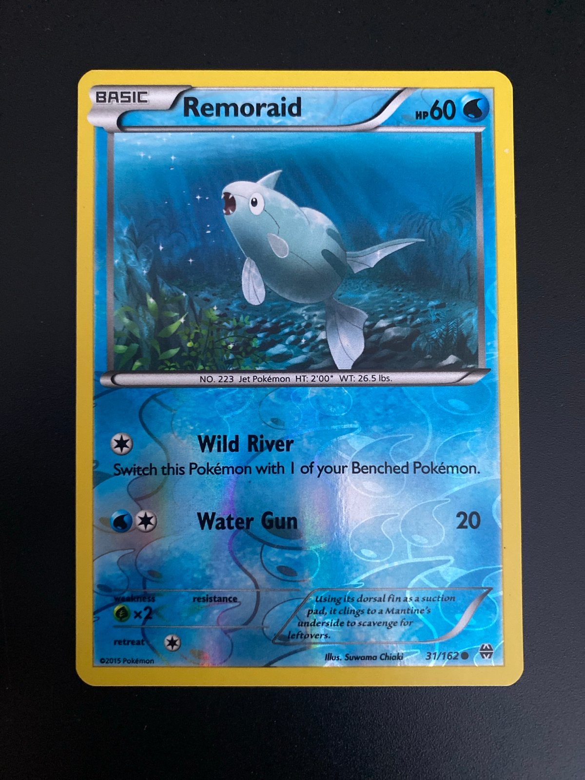 Remoraid 31/162 Rev. Holo XY BreakThrough (2015) NM!, Ophalen of Verzenden, Zo goed als nieuw, Losse kaart, Foil