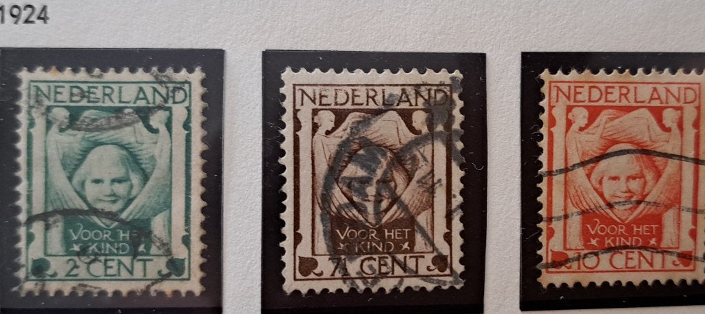 Nederland 1924 nvph 141/143 gest, (Davo), Ophalen of Verzenden, T/m 1940, Gestempeld