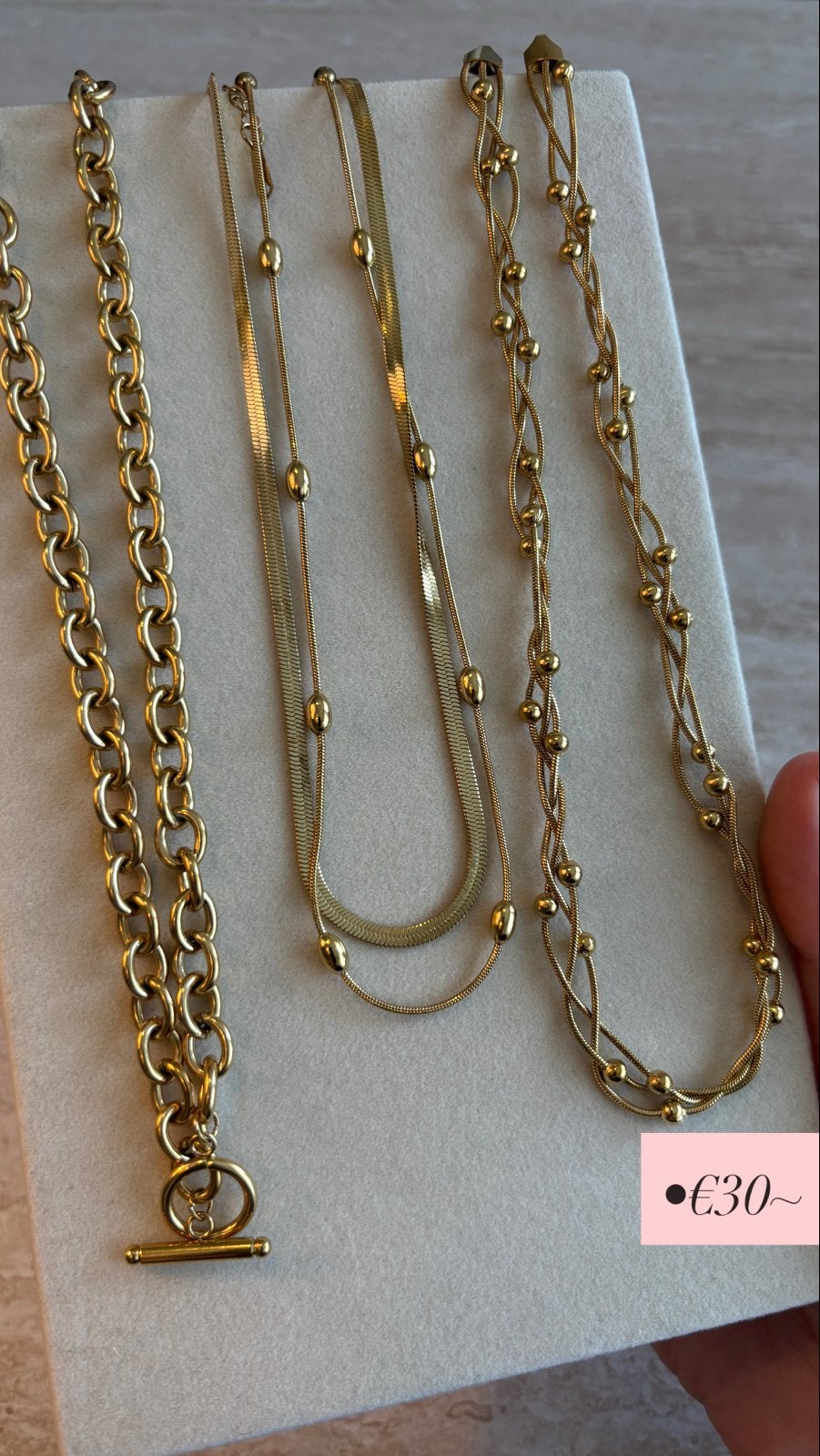 Stainless steal Gouden kettingen set - Diverse stijlen, Ophalen of Verzenden, Nieuw, Goud, Overige materialen