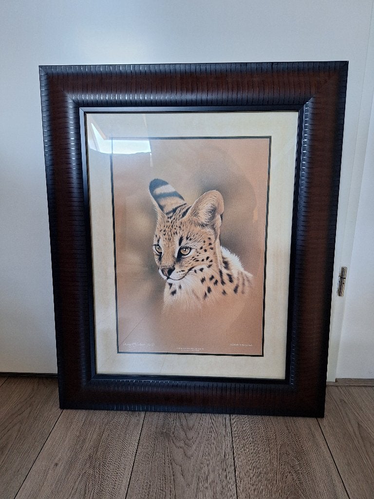 Two paintings with frames, Ophalen, Realistisch, Dieren, Print