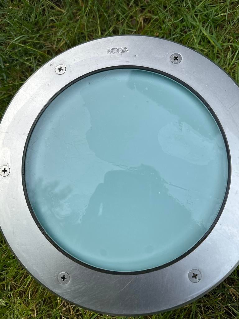 Bega Grondlamp - Robuuste Buitenverlichting, Tuin en Terras, Buitenverlichting, Gebruikt, Vloerlamp, Rvs, Minder dan 50 watt, Netvoeding