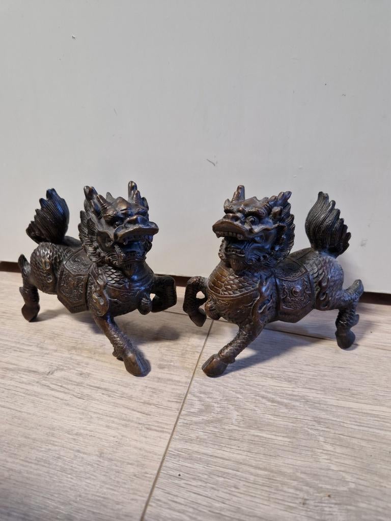 Bronzen beelden foo dogs, Ophalen of Verzenden, Zo goed als nieuw