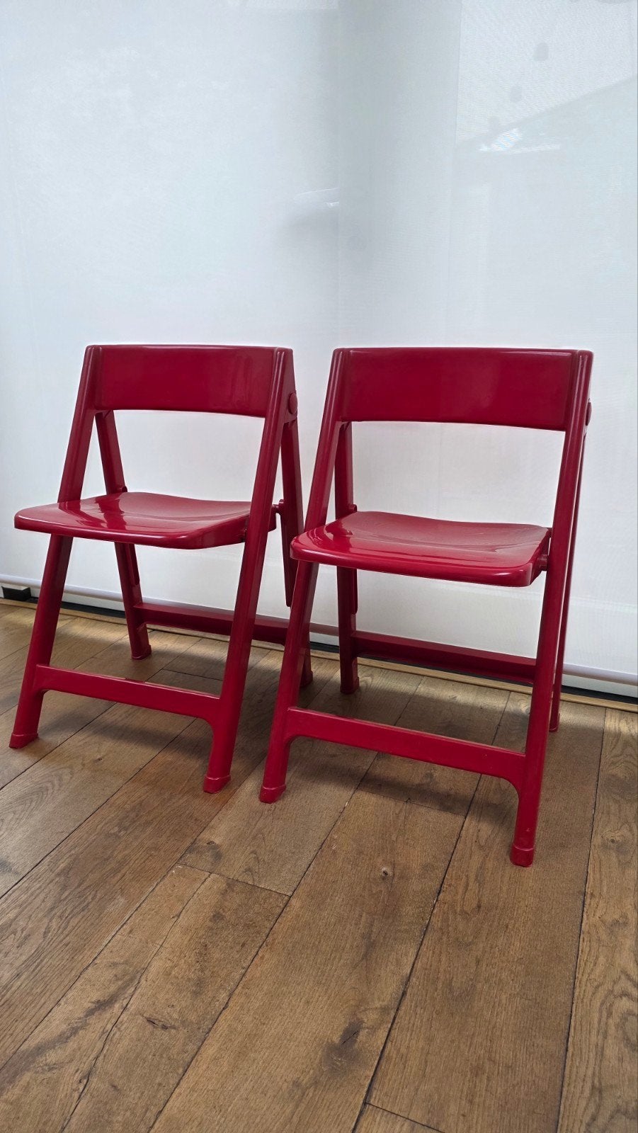 2 mooie vintage kunststof klapstoeltjes Pop Art jaren '80, Ophalen, Rood, Kunststof, Twee