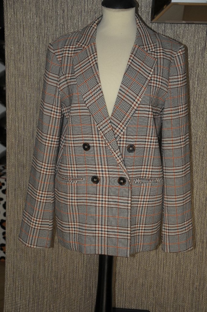 Leuke geruite blazer van Shoeby, maat M!, Maat 38/40 (M), Bruin, Ophalen of Verzenden, Jasje