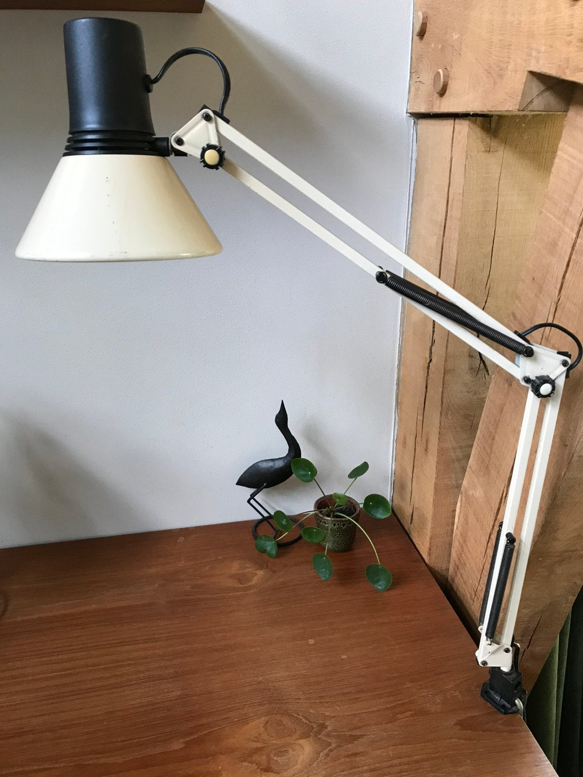 Vintage / retro bureaulamp / schaarlamp E/Lite Holland, Huis en Inrichting, Lampen | Tafellampen, Bureaulamp, Gebruikt, Overige fittingen