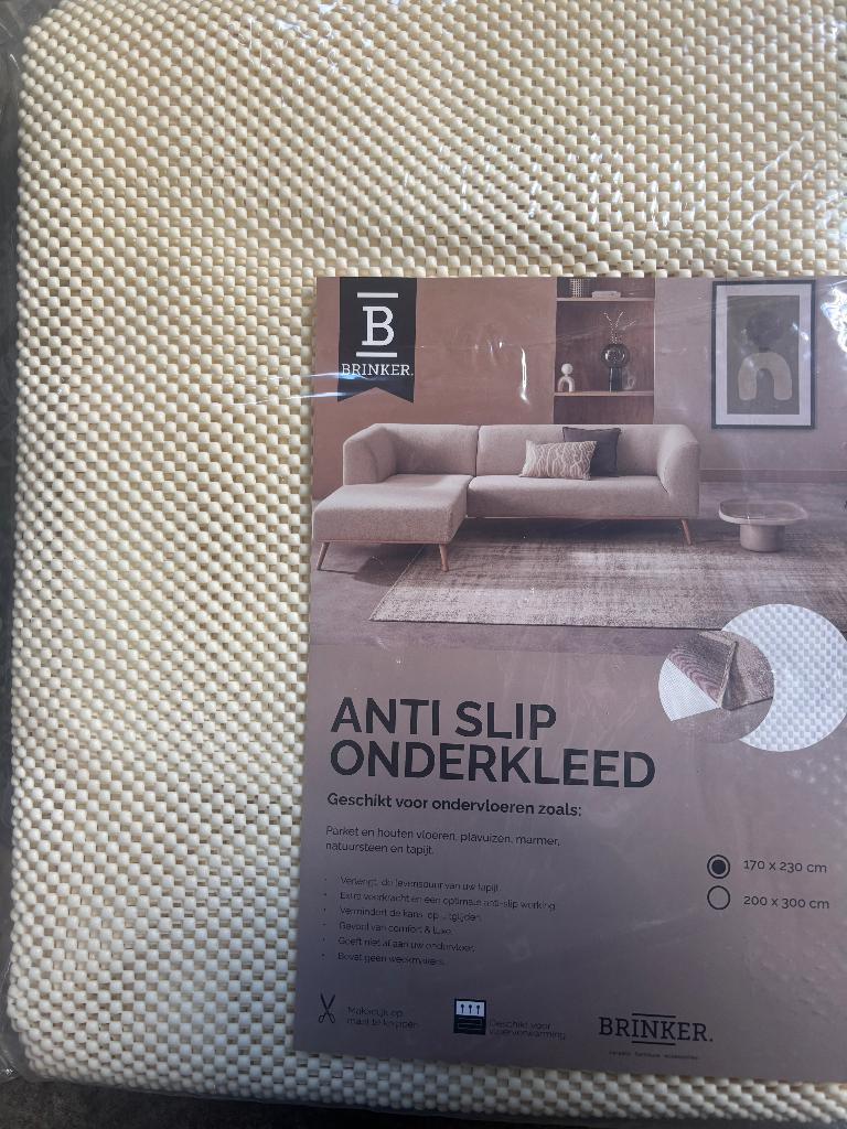 Antislipmat onder Tapijt 170x230 cm van €32,95 voor € 19,95, Ondertapijt, 150 tot 200 cm, Ophalen of Verzenden, Gronausestraat 325 7585 PB Glane