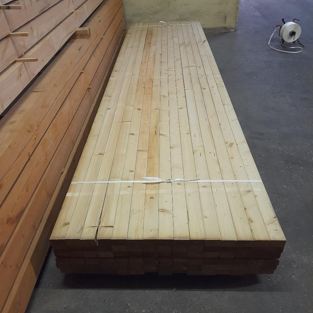 Geschaafde vuren balken 4,5 x 7 x 420 cm, vuren 2" 3" hout, Ophalen, 25 tot 50 mm, Nieuw, 300 cm of meer
