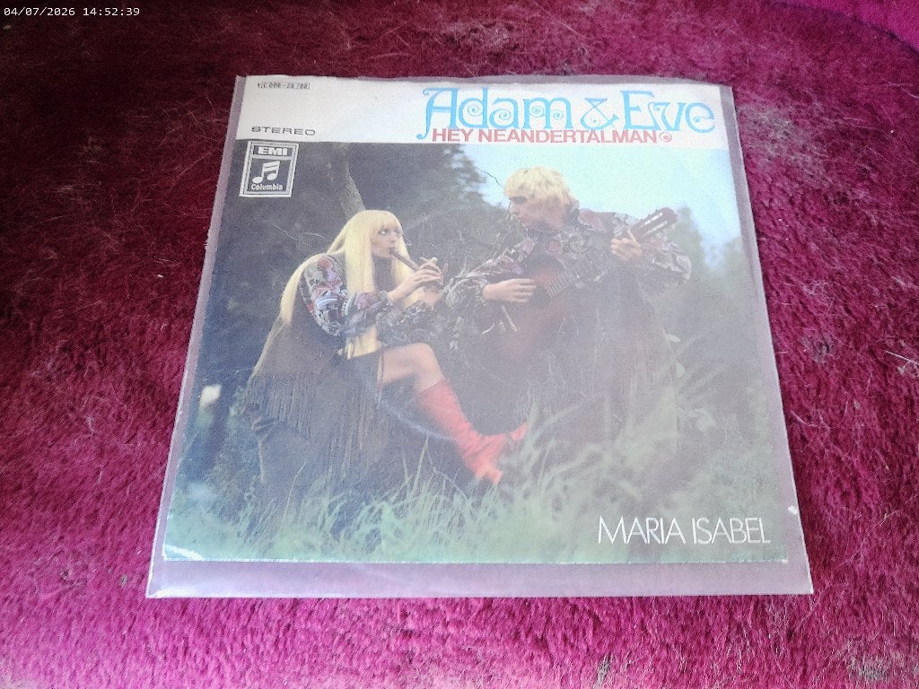 Adam & Eve - Hey Neandertalman .,, Gebruikt, Fotohoes, 7 inch, Ophalen of Verzenden