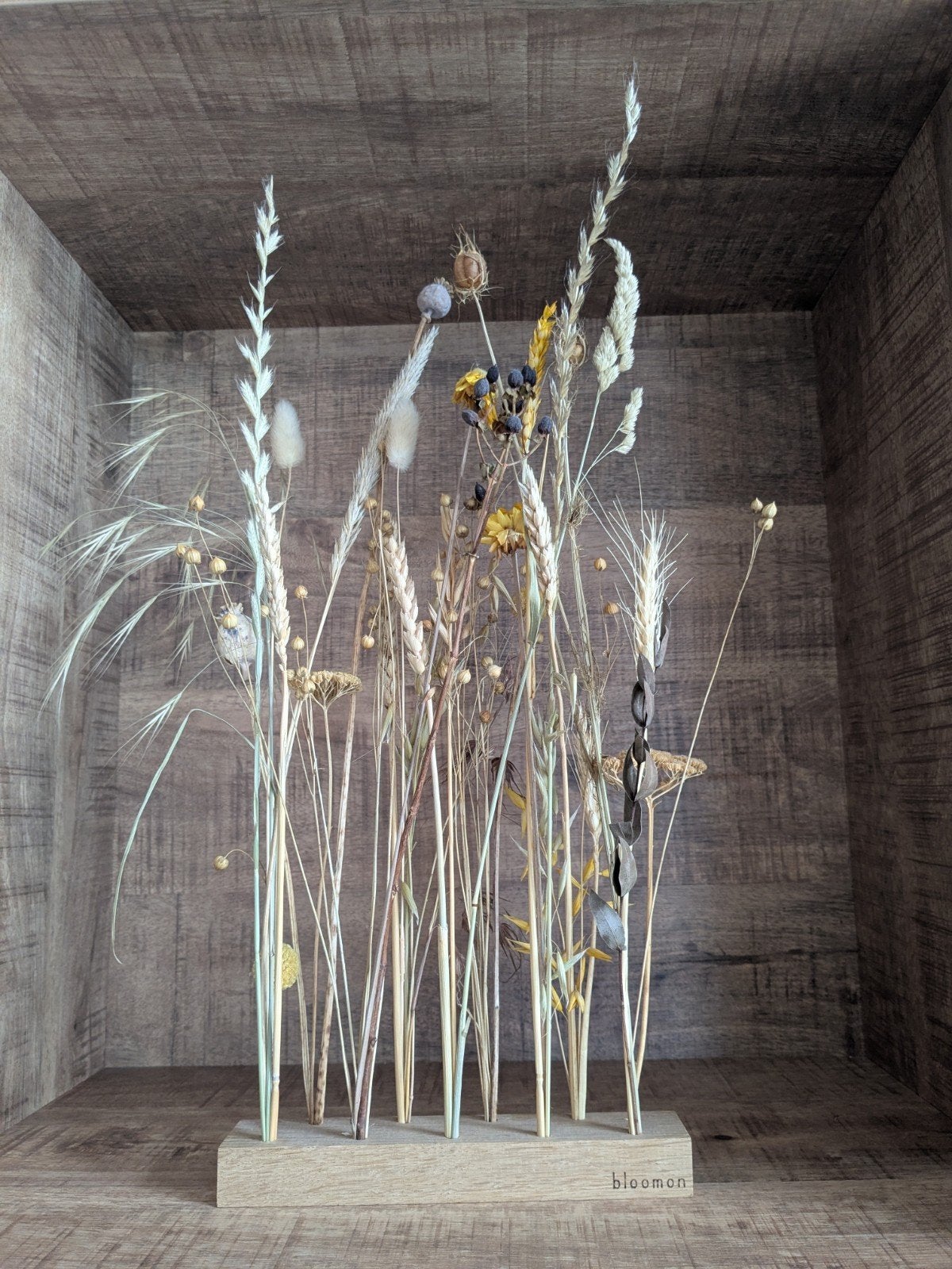 Droogbloemen Arrangement op Houten Voet - Bloomon, Huis en Inrichting, Ophalen, Nieuw