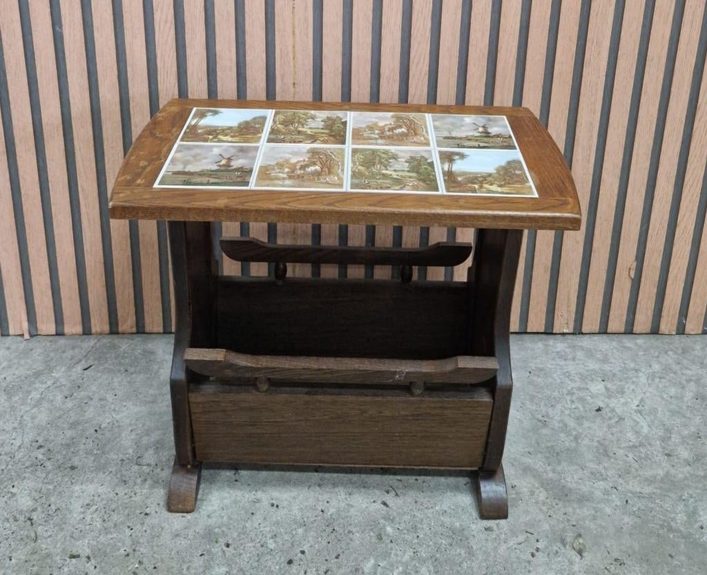 Vintage kastje lektuurbak Lectuurbak hout bruin retro kast, Ophalen of Verzenden