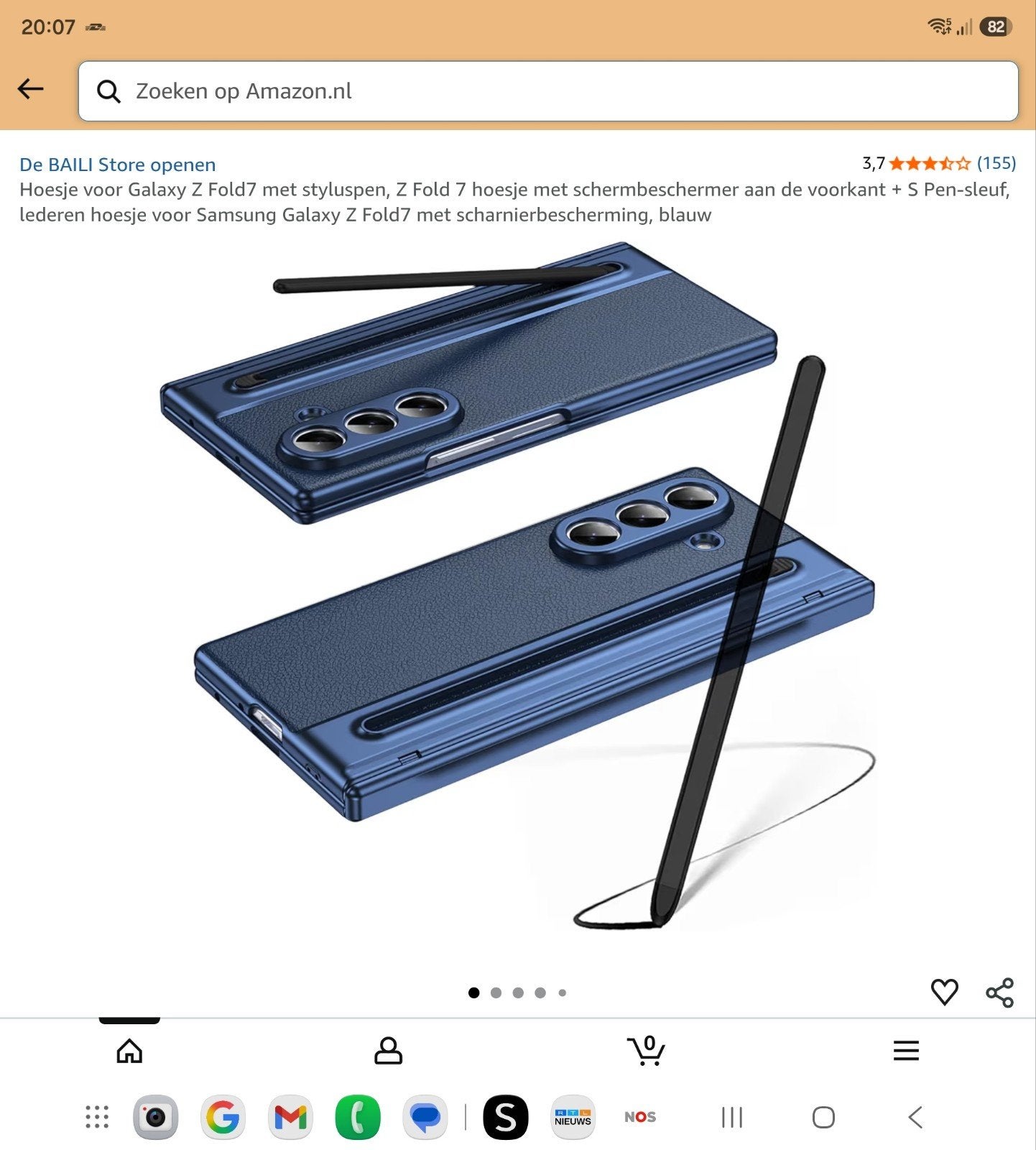 Hoesje met S Pen houder voor Samsung Galaxy Z Fold, Ophalen of Verzenden, Nieuw