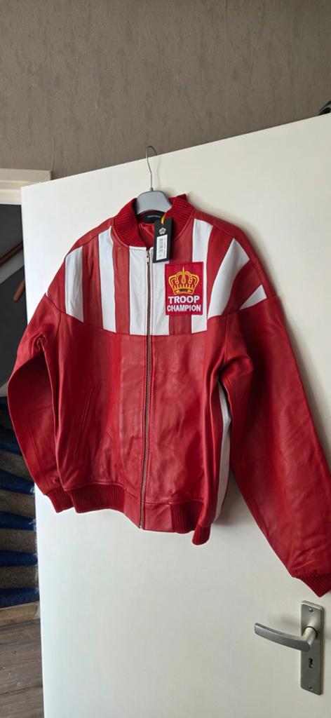 Nieuw Leren Jack Maat XL van Troop - Rood/Wit, Troop, Ophalen of Verzenden, Rood, Maat 56/58 (XL)