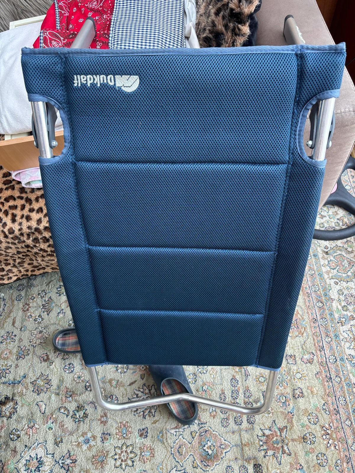 Set (2x) Dukdalf fortissimo Voetensteun blauw, Ophalen of Verzenden, Zo goed als nieuw, Campingmeubel-accessoire
