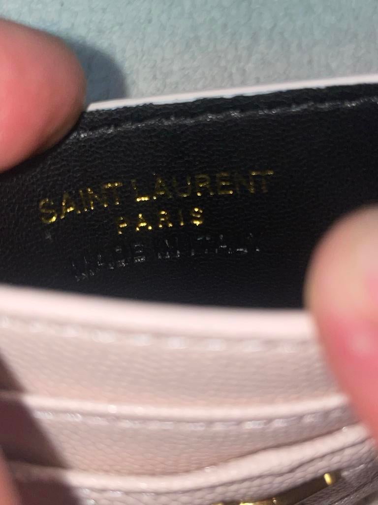Saint Laurent YSL Creditcardhouder - Zo goed als nieuw, Overige merken, Beige, Ophalen of Verzenden, Zo goed als nieuw