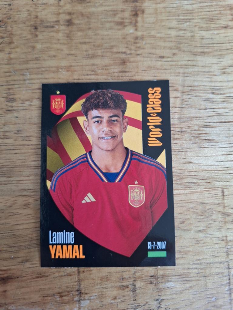 Lamine Yamal World Class Panini Voetbalplaatje., Ophalen of Verzenden, Zo goed als nieuw, Buitenlandse clubs, Spelerskaart