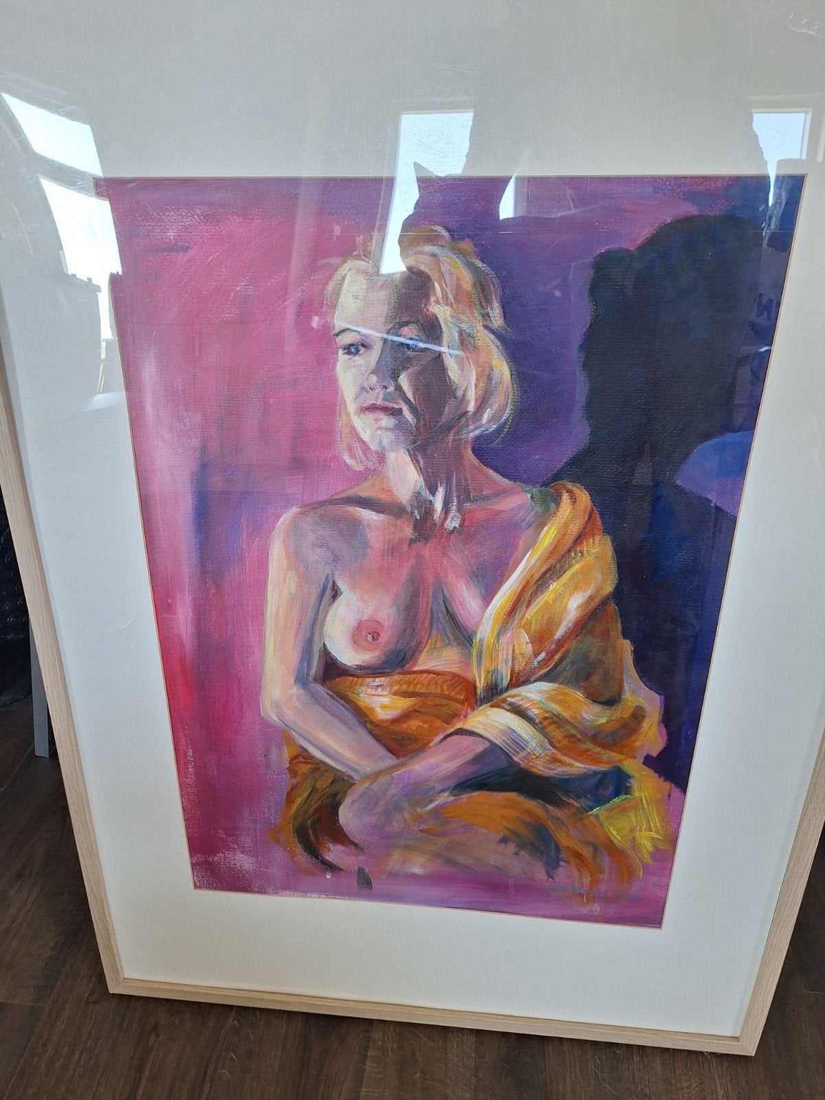Vrouwelijk naakt door D. Blaauw (2013) gouache schilderij, Antiek en Kunst, Kunst | Schilderijen | Modern, Ophalen, Ingelijst