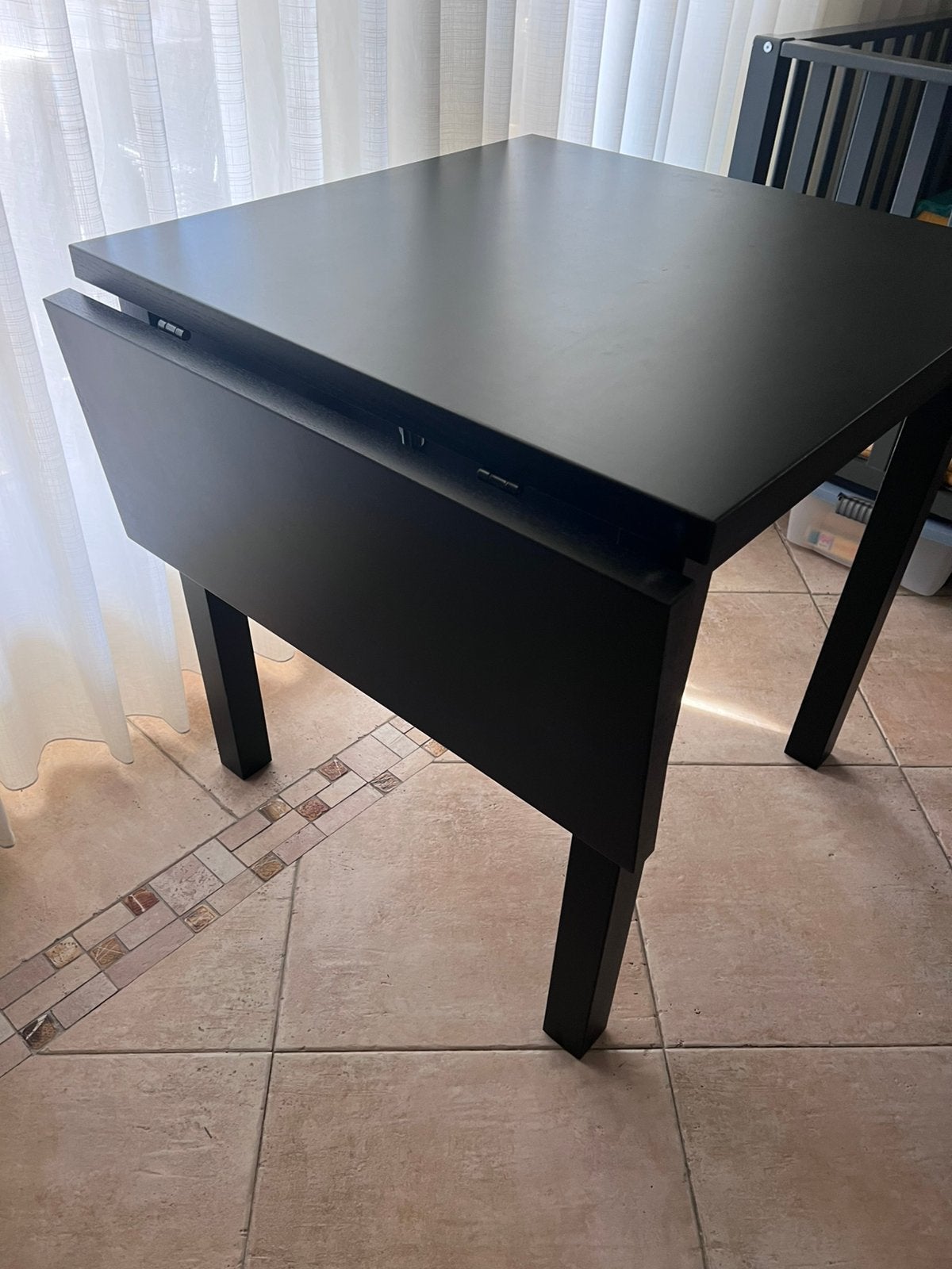 Nordviken klaptafel zwart Ikea tafel  Elst (U) ophalen, Ophalen, 100 tot 150 cm, 50 tot 100 cm, Zo goed als nieuw