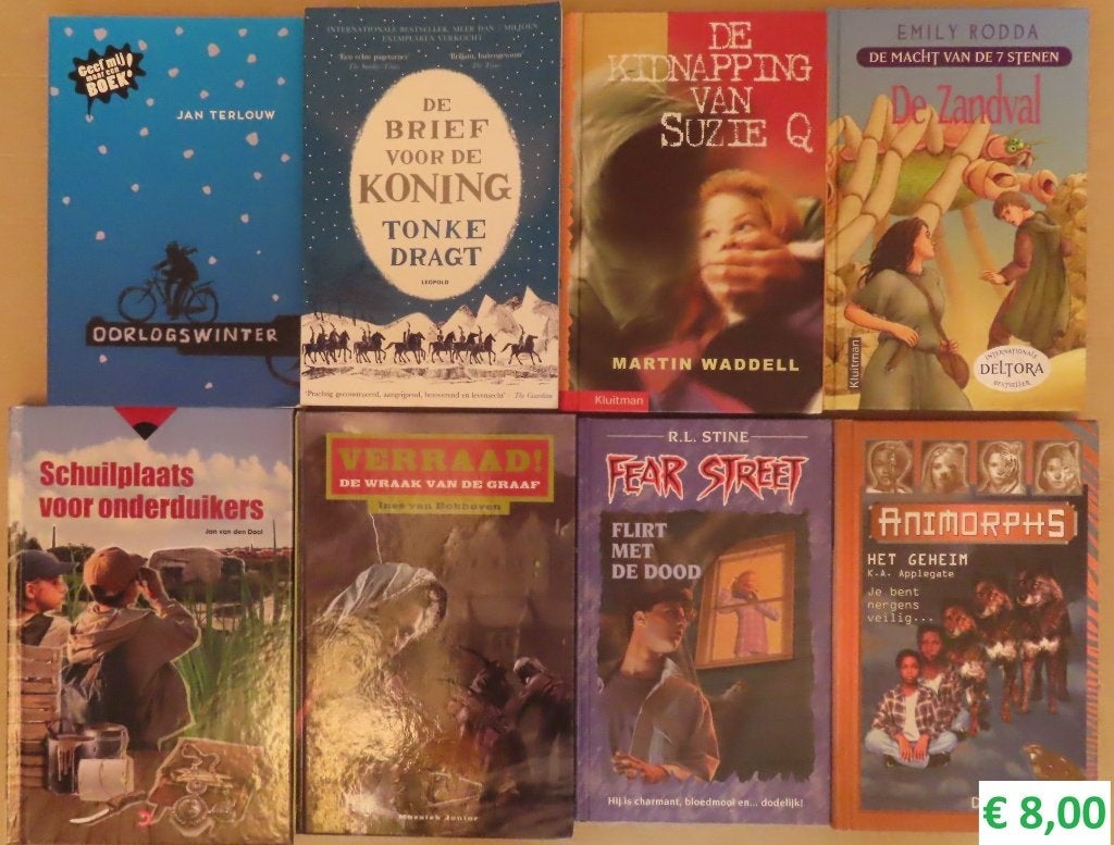 8 Spannende tienerboeken; in 1 koop € 8,00, Boeken, Ophalen of Verzenden, Gelezen, Jan Terlouw e.a., Fictie