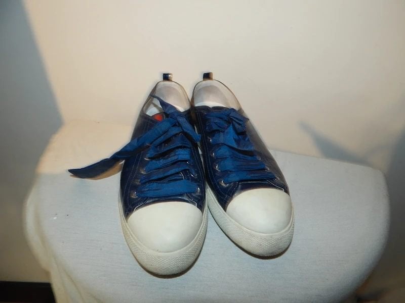 Prada lak leren sneakers dikke lint veters apart mt 38, Prada, Sneakers of Gympen, Gedragen, Verzenden
