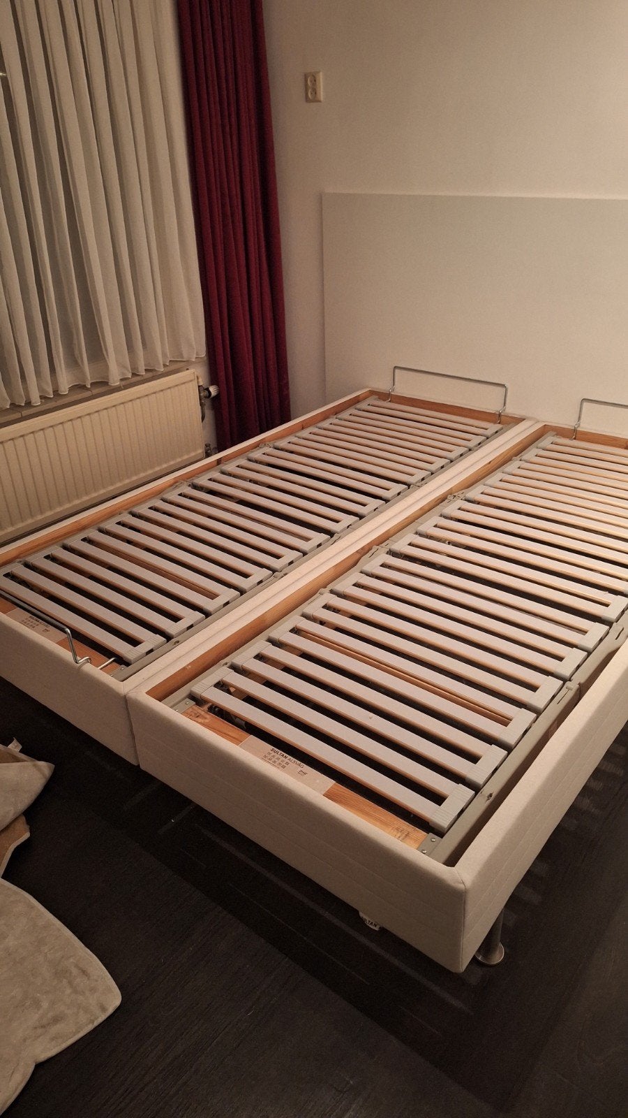 GRATIS! IKEA Sultan Alsvåg bedframe met lattenbodems, Ophalen, Verstelbaar, Tweepersoons, Zo goed als nieuw