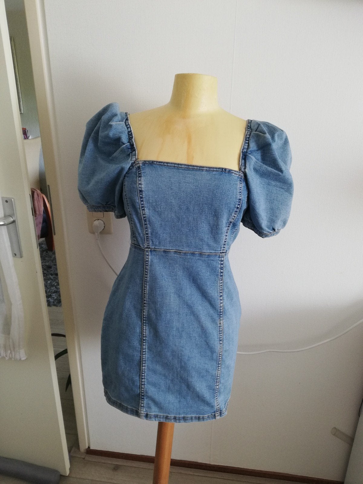 Schattig spijkerjurkje mt 36  zie mouwtjes, H&M, Nieuw, Maat 36 (S), Verzenden