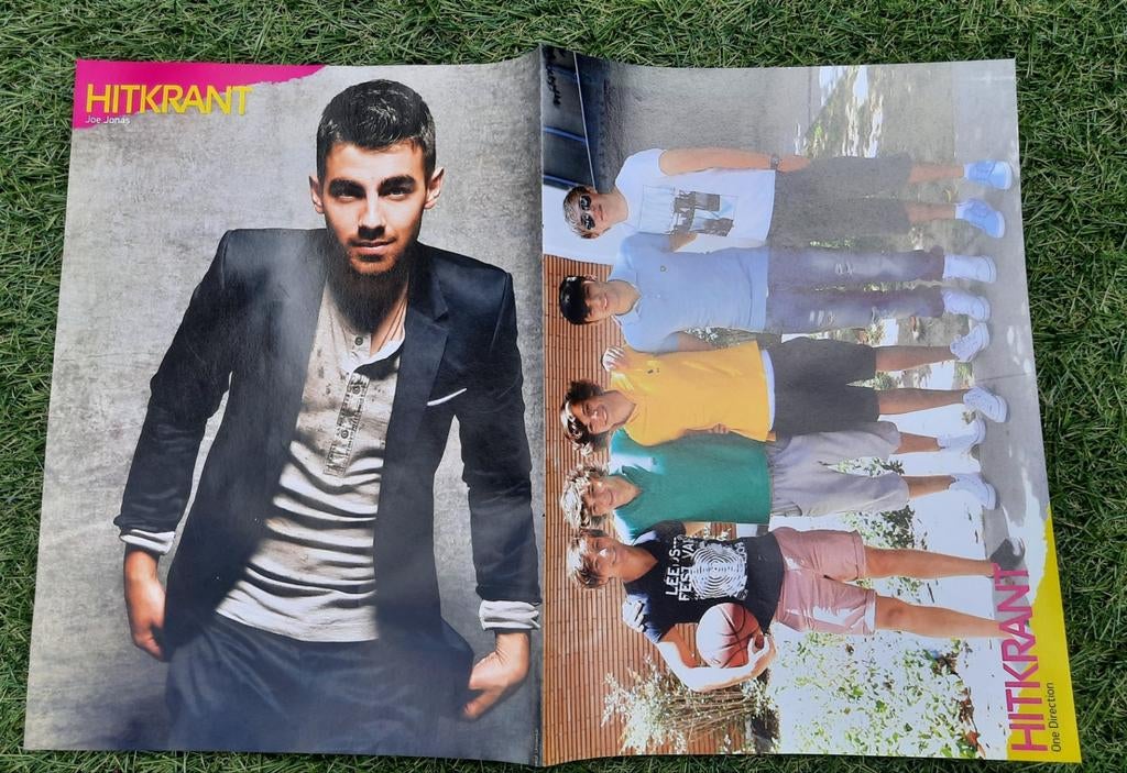 Poster 2x A4 Hitkrant 2011 One Direction Joe Jonas Chris ea, Verzamelen, Ophalen of Verzenden, Gebruikt, A1 t/m A3, Muziek
