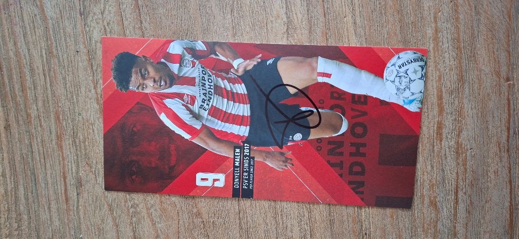 Spelerskaart met handtekening; Donyell Malen # PSV Ajax, Ophalen of Verzenden, Nieuw, PSV, Spelerskaart
