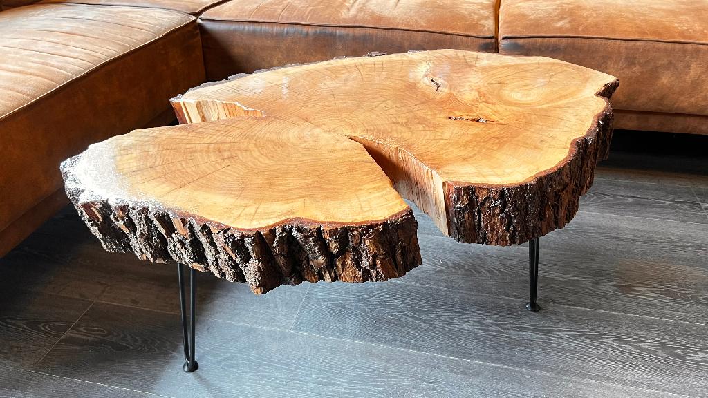 Live edge Salontafel - Boomschijf, Huis en Inrichting, 100 tot 150 cm, Eikenhout, Nieuw, 50 tot 100 cm